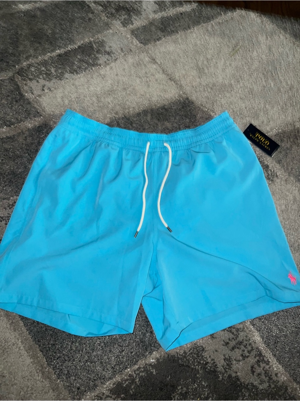 Polo Ralph Lauren Men's Blue Swim Shorts Trunks XL Drawstring Lined Pockets